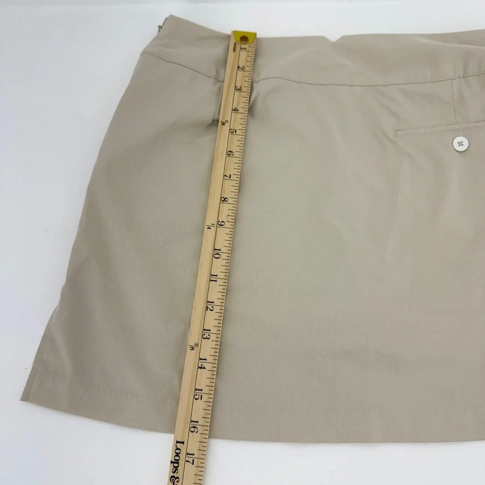 Adidas ClimaCool Golf Skort Khaki Tan Button Front AE7002 Womens 6 - Picture 3 of 10